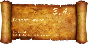 Bitter Andor névjegykártya