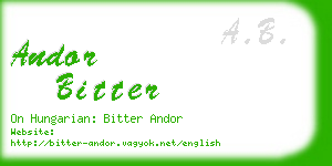 andor bitter business card